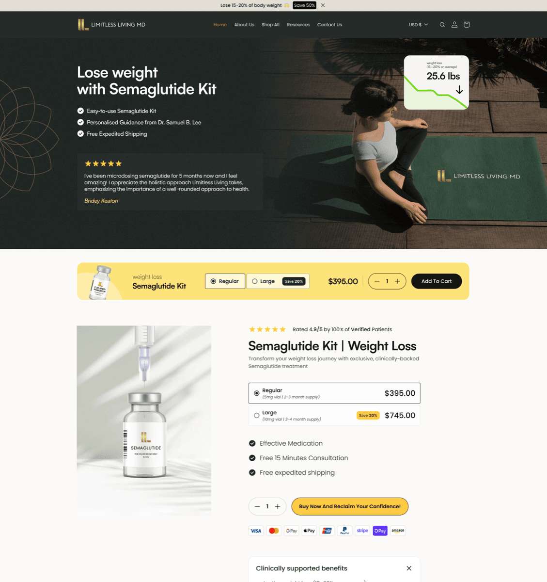Limitless Living MD store after the redesign