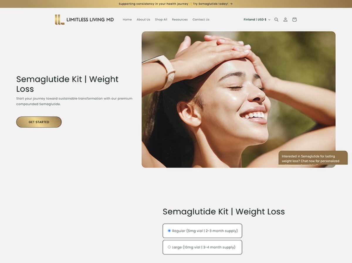 Limitless Living MD store before the redesign